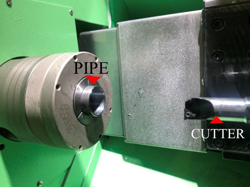 Lathe type boring pipe